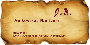 Jurkovics Mariann névjegykártya